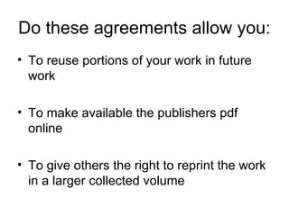 Author Rights: Securing Future Uses of Your Work