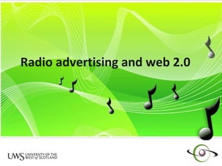 Radio advertising and web 2.0   