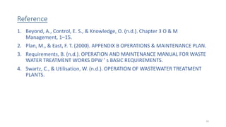 Operation & maintenance aspects of a Water treatment plant. | PDF