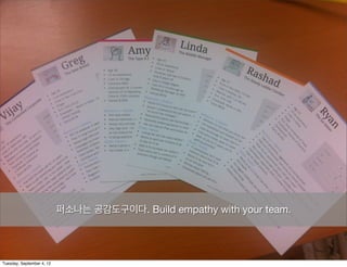 퍼소나는 공감도구이다. Build empathy with your team.




Tuesday, September 4, 12
 