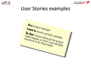 User Stories examples

 