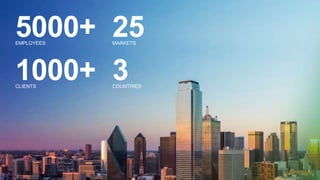 5000+EMPLOYEES
3COUNTRIES
25MARKETS
1000+CLIENTS
 