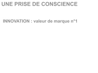 UNE PRISE DE CONSCIENCE


INNOVATION : valeur de marque n°1
 
