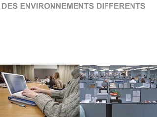 DES ENVIRONNEMENTS DIFFERENTS
 