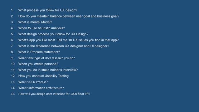 UX Designer Interview Questions | PPT