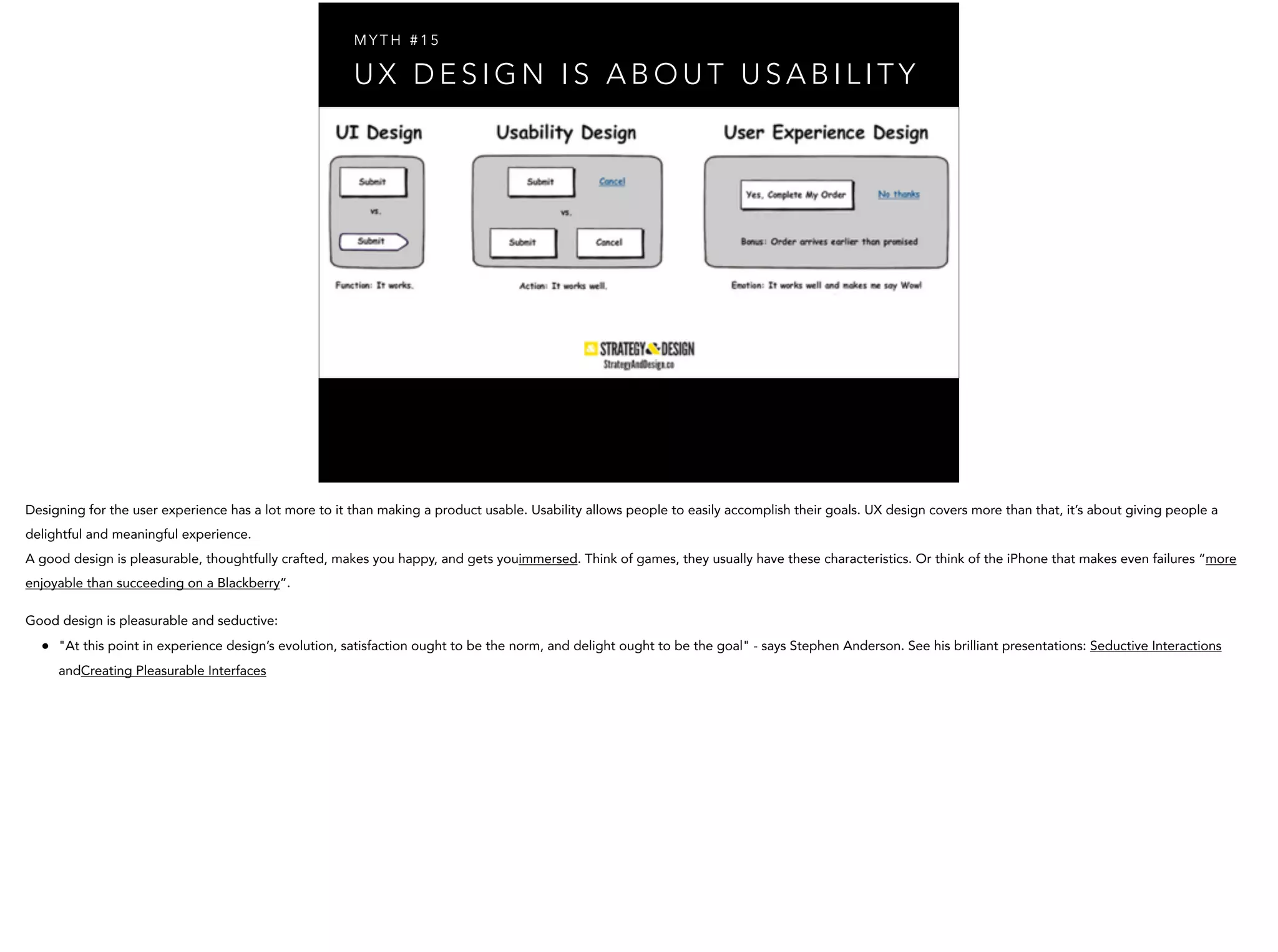 U X D E S I G N I S A B O U T U S A B I L I T Y
M Y T H # 1 5
 