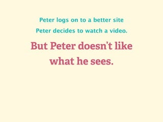 But Peter doesn’t like
what he sees.
Peter logs on to a better site
Peter decides to watch a video.
 