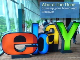 About the User
Sums up your brand and
message
 