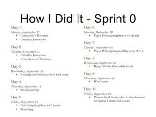 How I Did It - Sprint 0
 