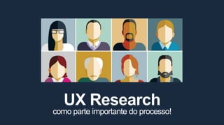 UX Research
como parte importante do processo!
 