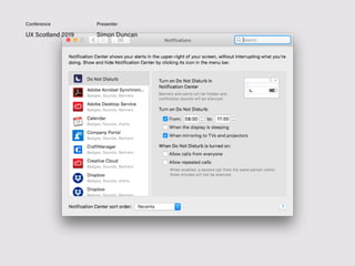 UX Scotland 2019 Simon Duncan
Conference Presenter
 