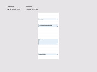 UX Scotland 2019 Simon Duncan
Conference Presenter
 