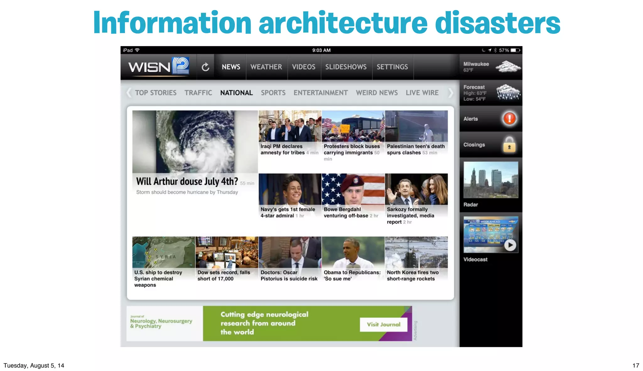 Information architecture disasters
 