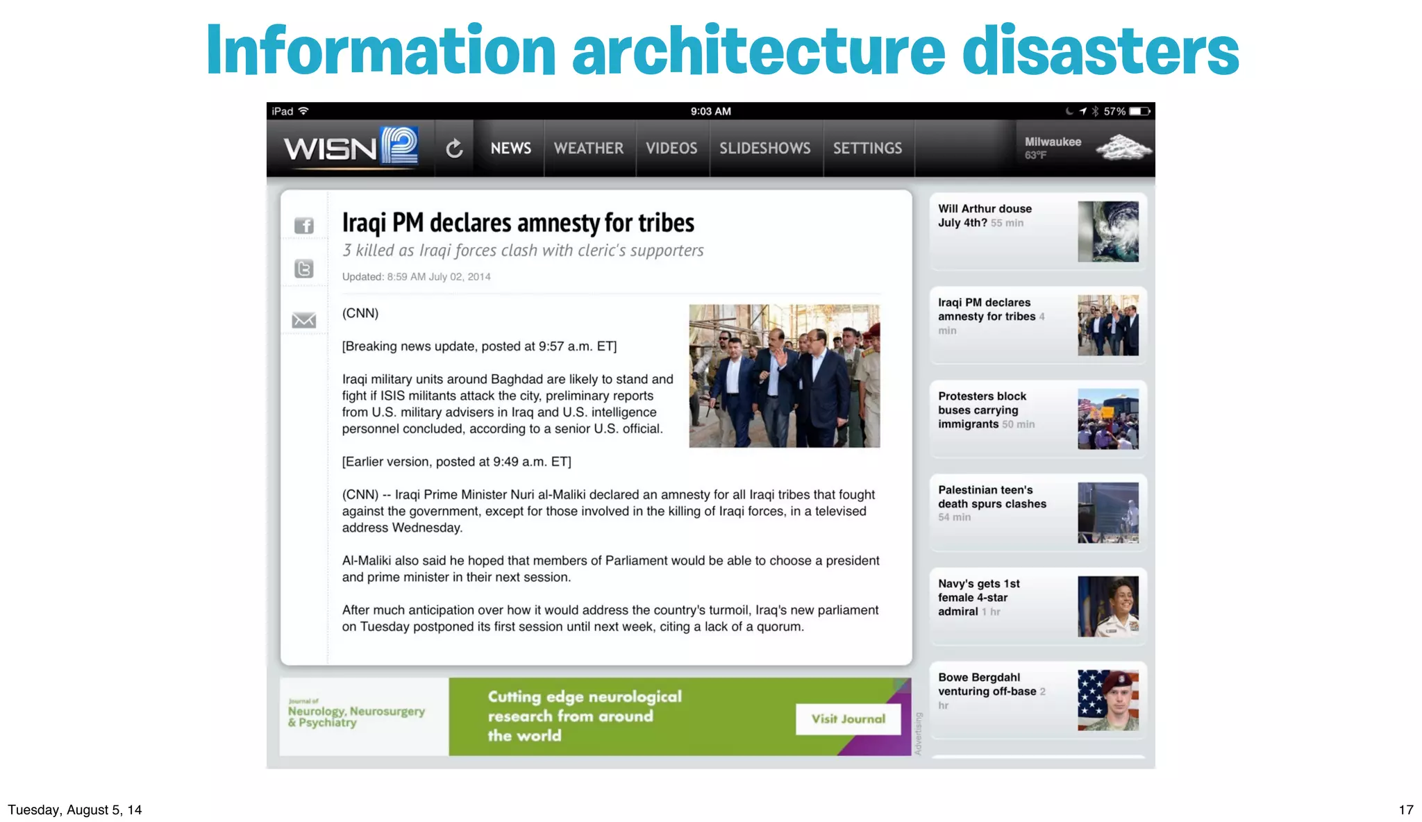 Information architecture disasters
 