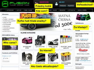 Veľkoobchod?
                           Prázdny košík

                            Kde som?



             Koľko ľudí hľadá značky?

                                                   Čo hľadajú?




Who cares?


                               Sú hlavné?




                        Ako často aktualizujete?
 