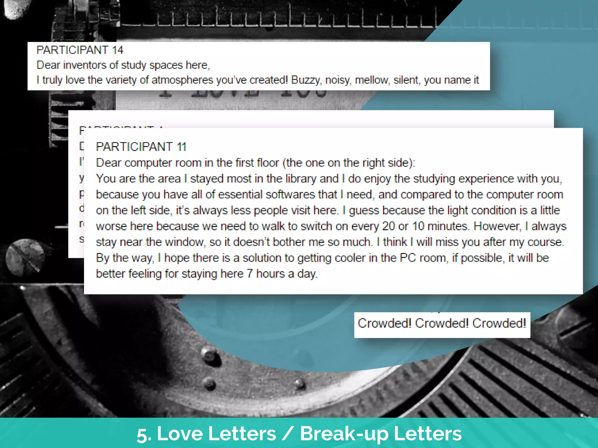 5. Love Letters / Break-up Letters
 