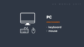PC INTERACTION ELEMENTS ∙ keyboard ∙ mouse
 