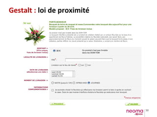 50
Gestalt : loi de proximité
 