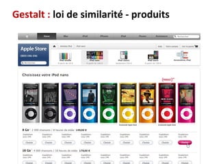 60
Gestalt : loi de similarité - produits
 