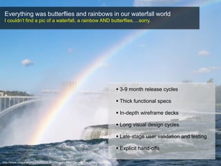 Everything was butterflies and rainbows in our waterfall world<br />I couldn’t find a pic of a waterfall, a rainbow AND bu...