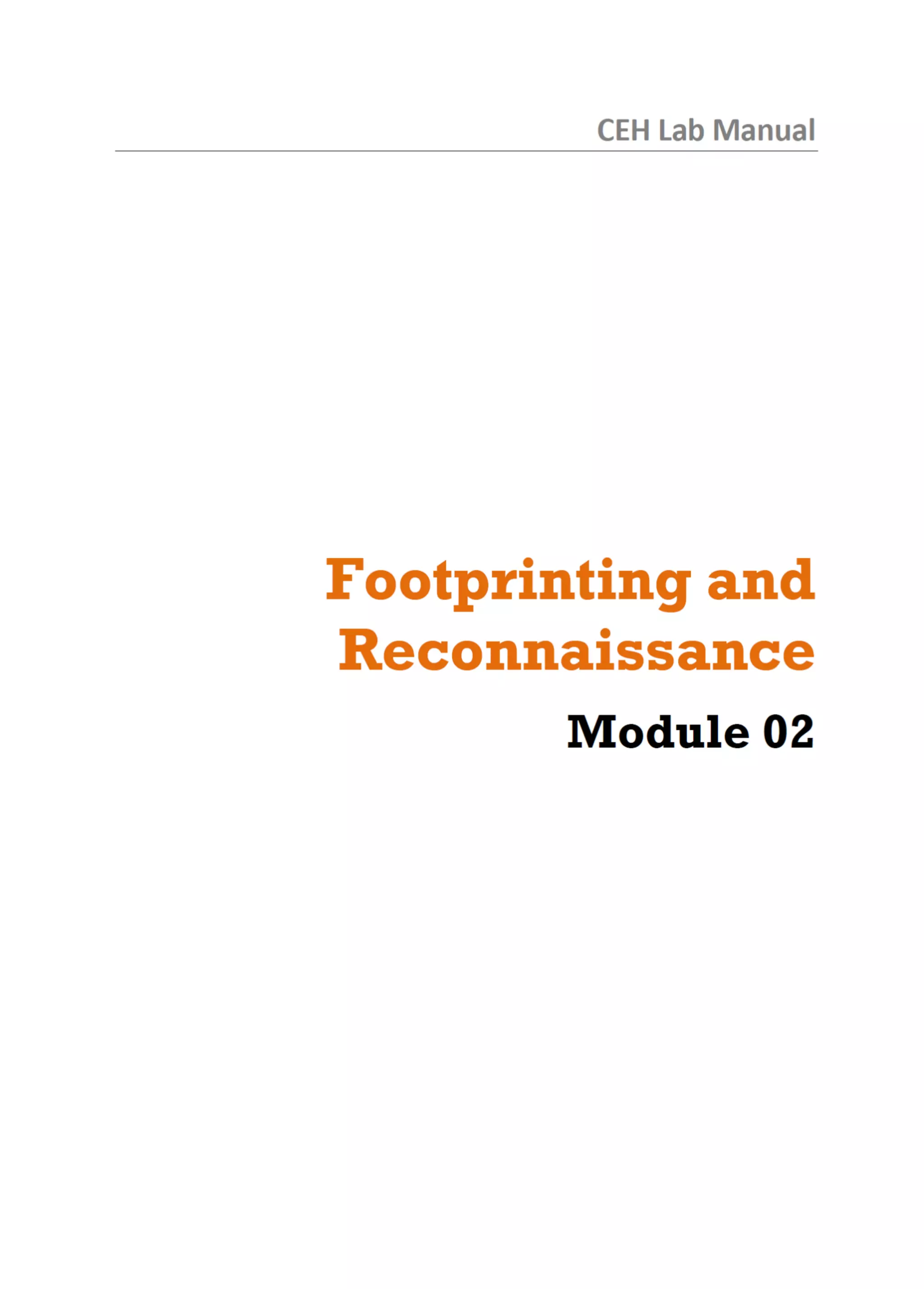 Cehv8 Labs - Module02: Footprinting and Reconnaissance
