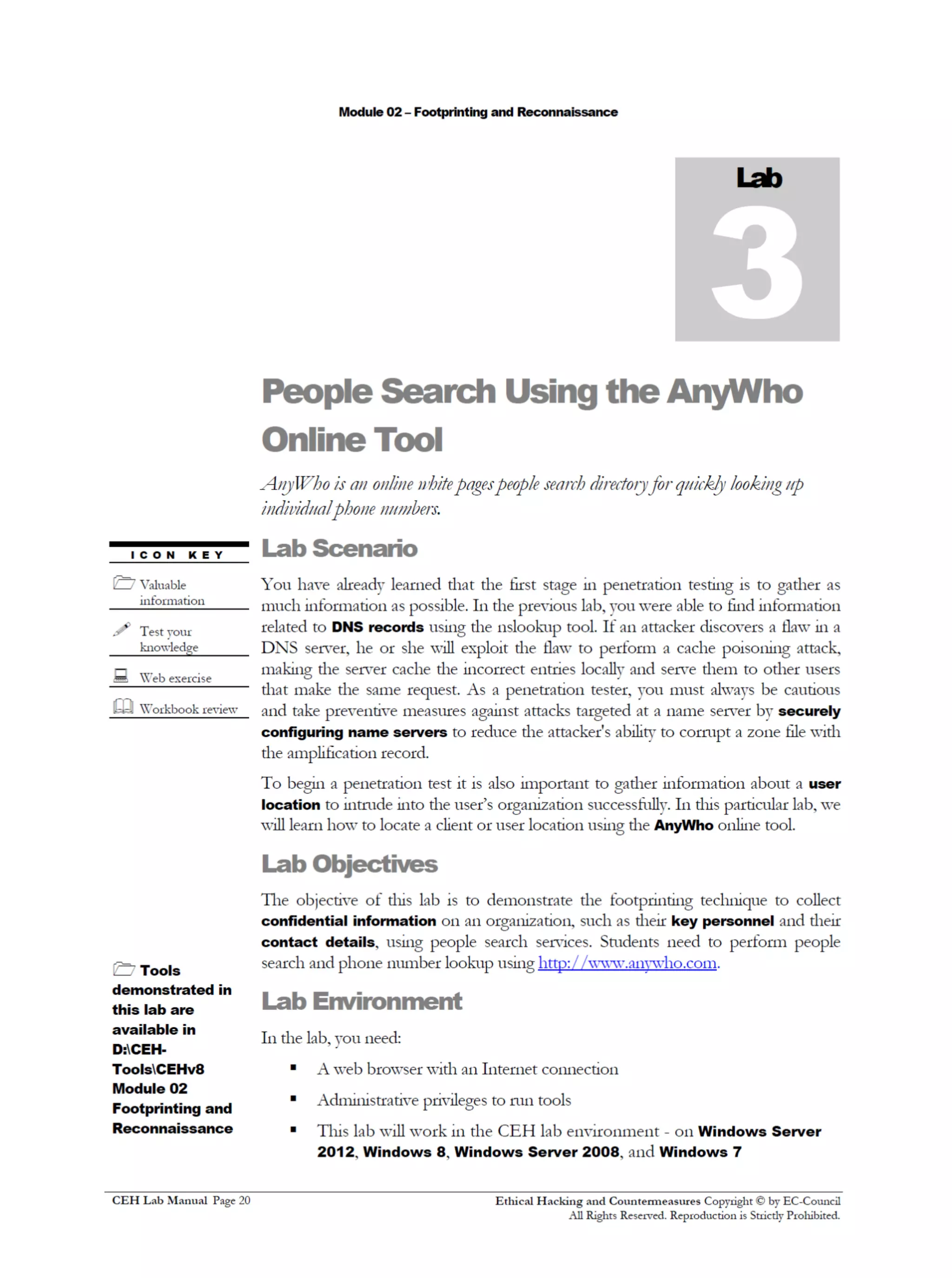 Cehv8 Labs - Module02: Footprinting and Reconnaissance