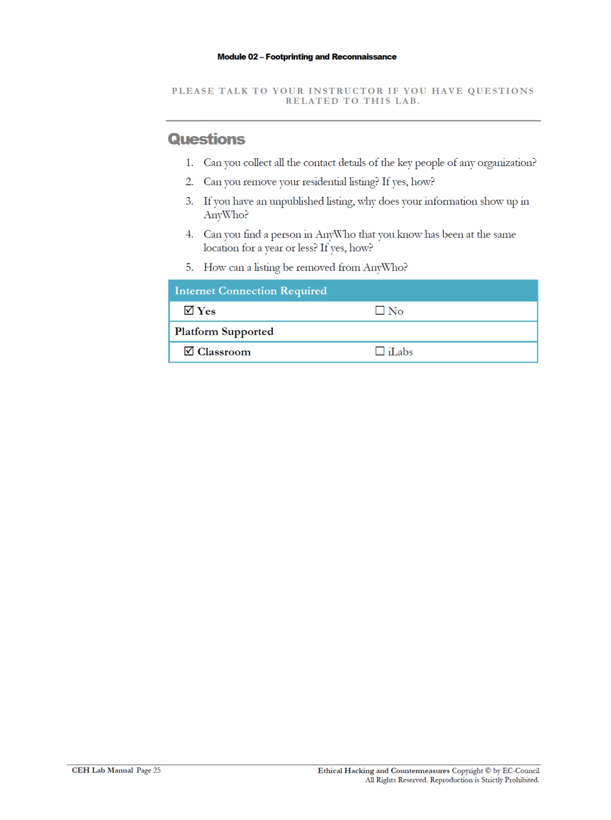 Cehv8 Labs - Module02: Footprinting and Reconnaissance