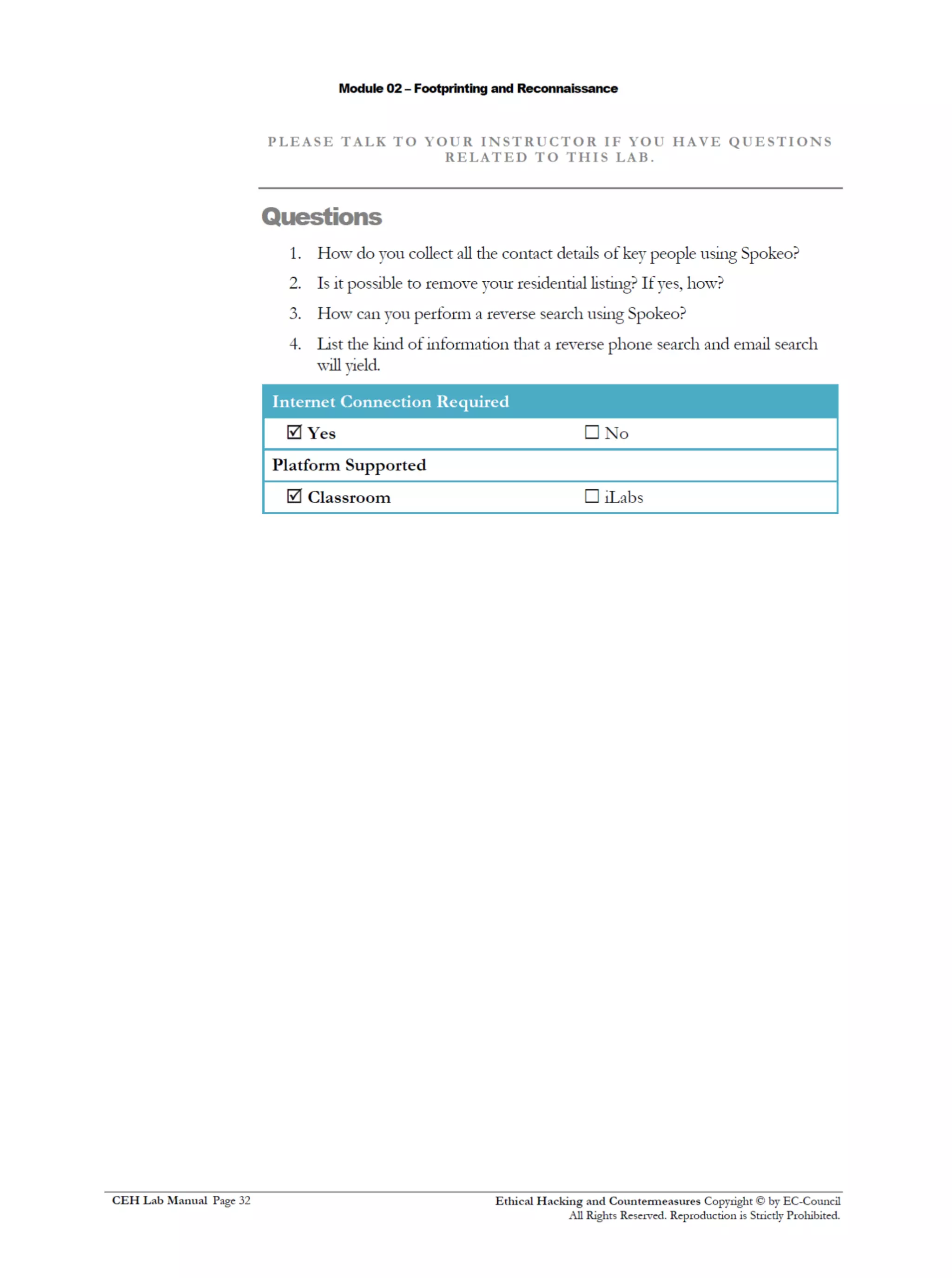 Cehv8 Labs - Module02: Footprinting and Reconnaissance