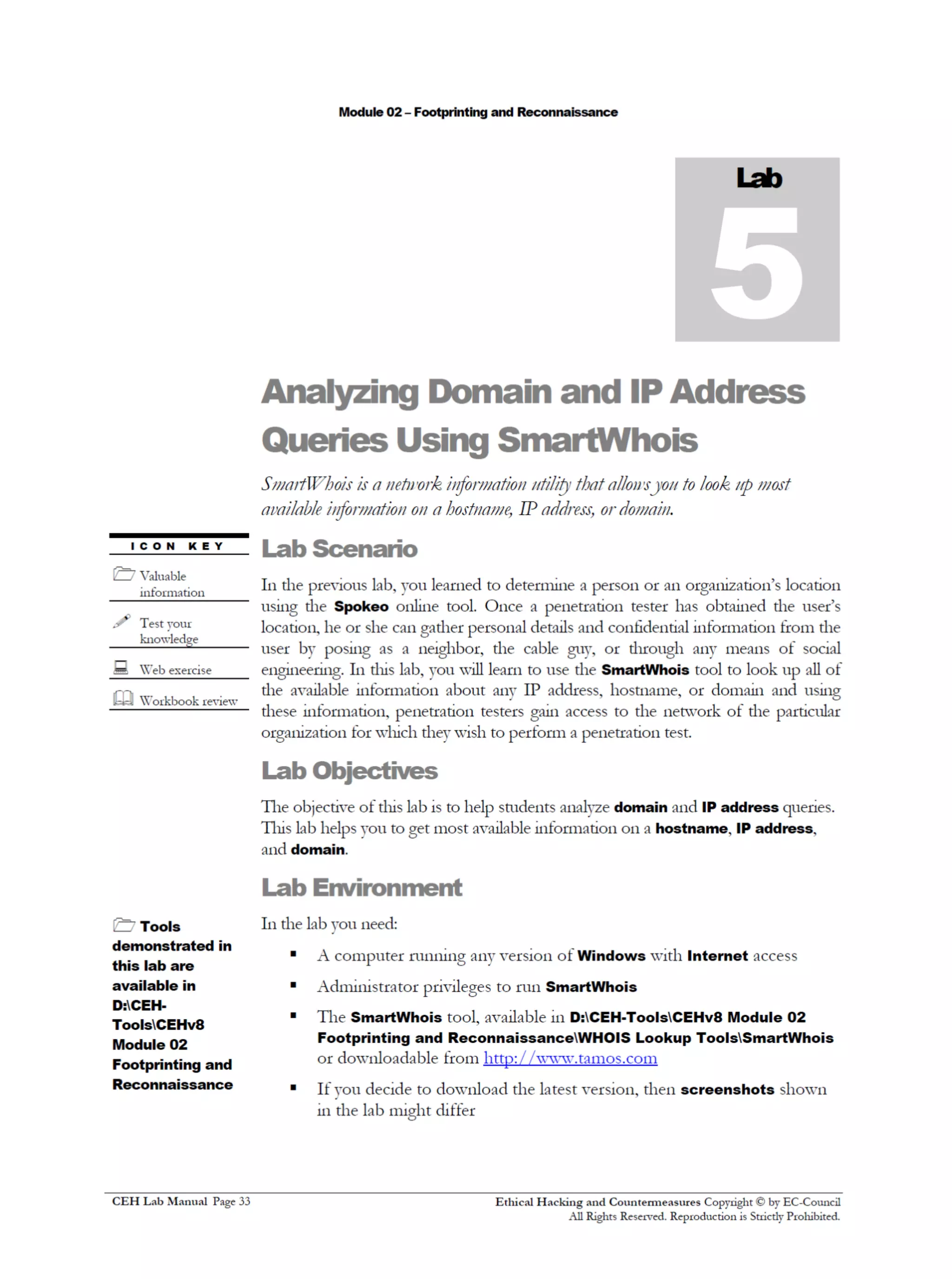 Cehv8 Labs - Module02: Footprinting and Reconnaissance