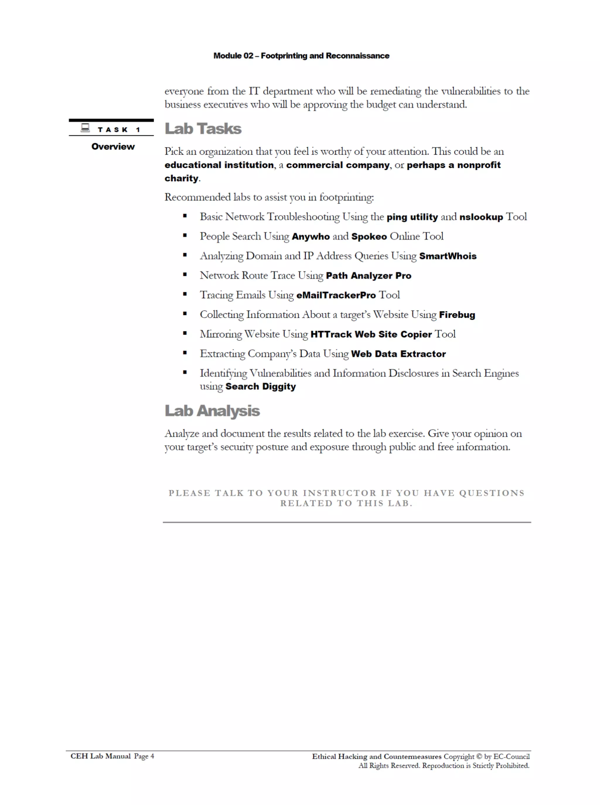 Cehv8 Labs - Module02: Footprinting and Reconnaissance