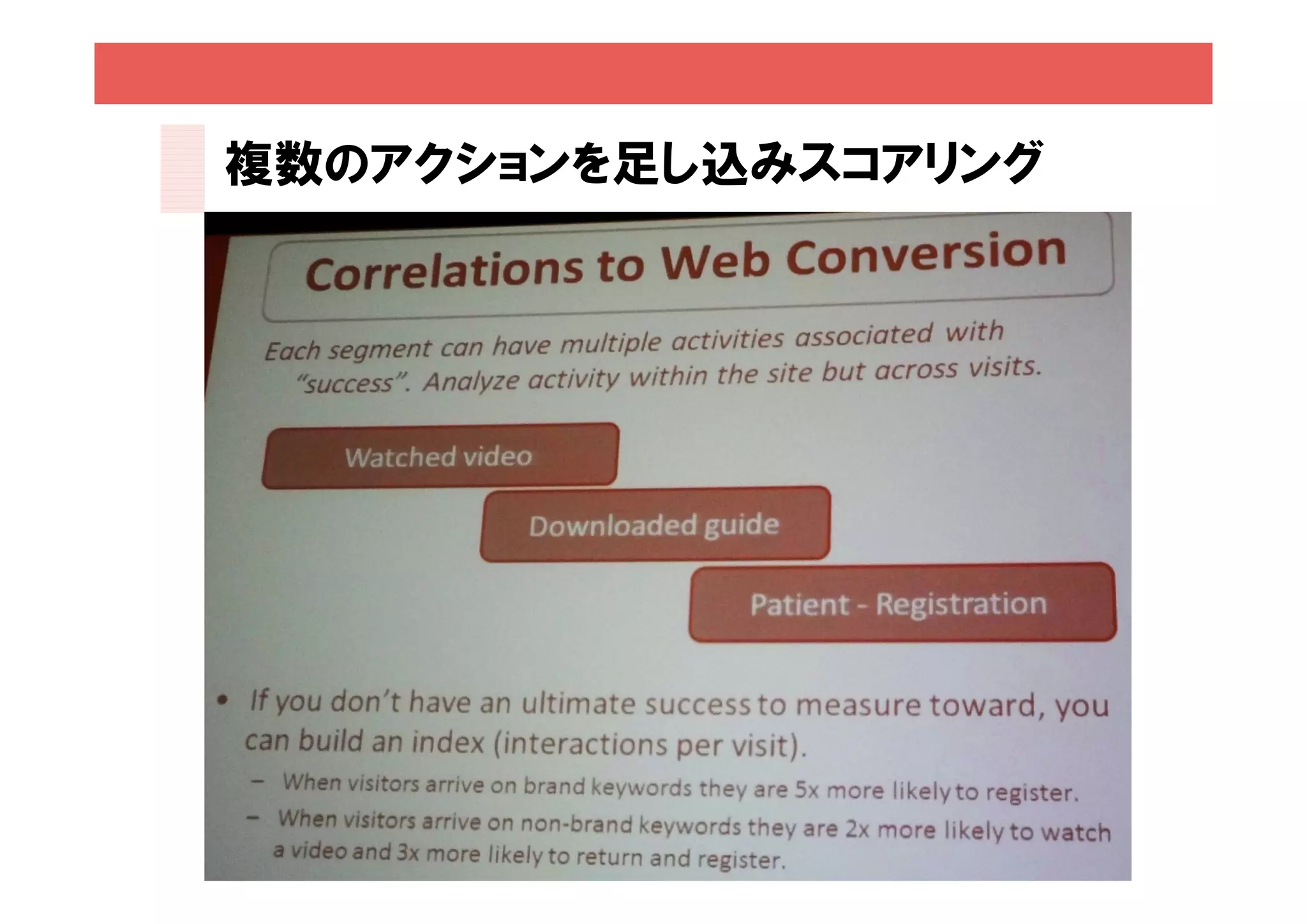 複数のアクションを足し込みスコアリング




                      60
 