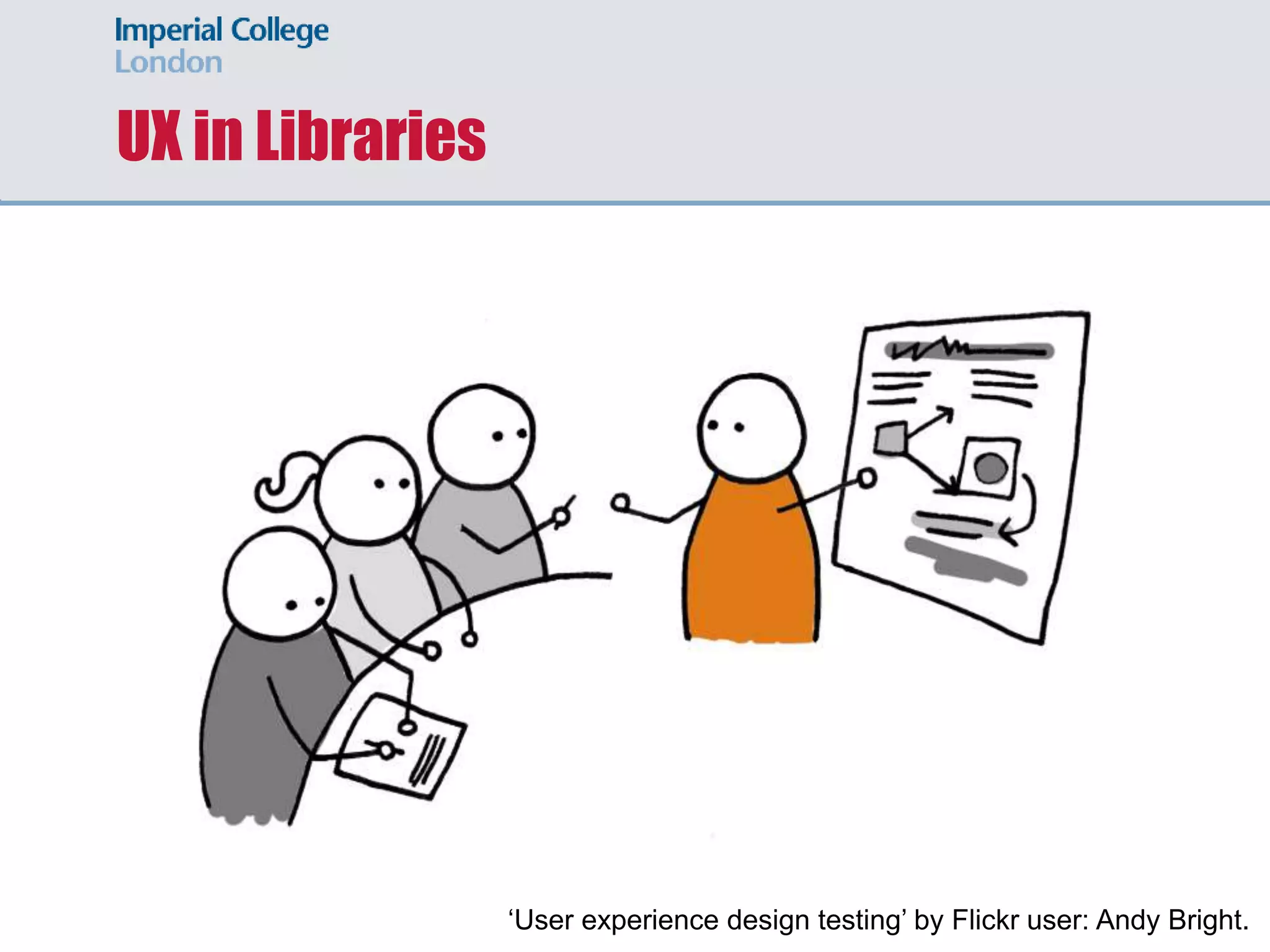 UX in Libraries
‘User experience design testing’ by Flickr user: Andy Bright.
 