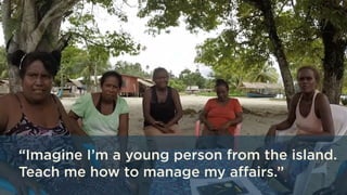 “Imagine I’m a young person from the island.
Teach me how to manage my affairs.”
 