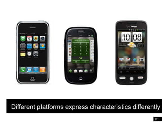 111WireframeDifferent platforms express characteristics differently