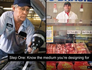 39Shift your perspective and point of viewStep One: Know the medium you’re designing for