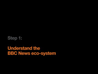 Step 1:

Understand the
BBC News eco-system
 