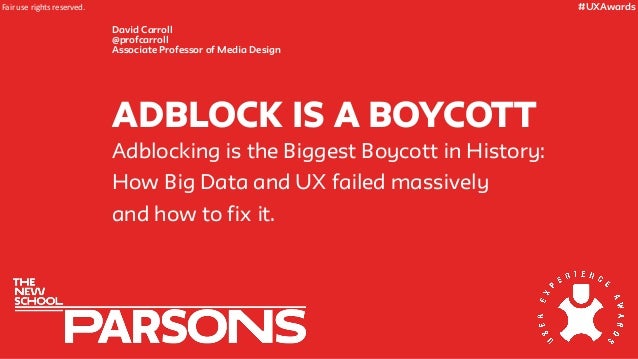 "Adblock is a Boycott" Talk at #UXAwards Slide 2