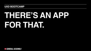 THERE’S AN APP
FOR THAT.
UXD BOOTCAMP
 