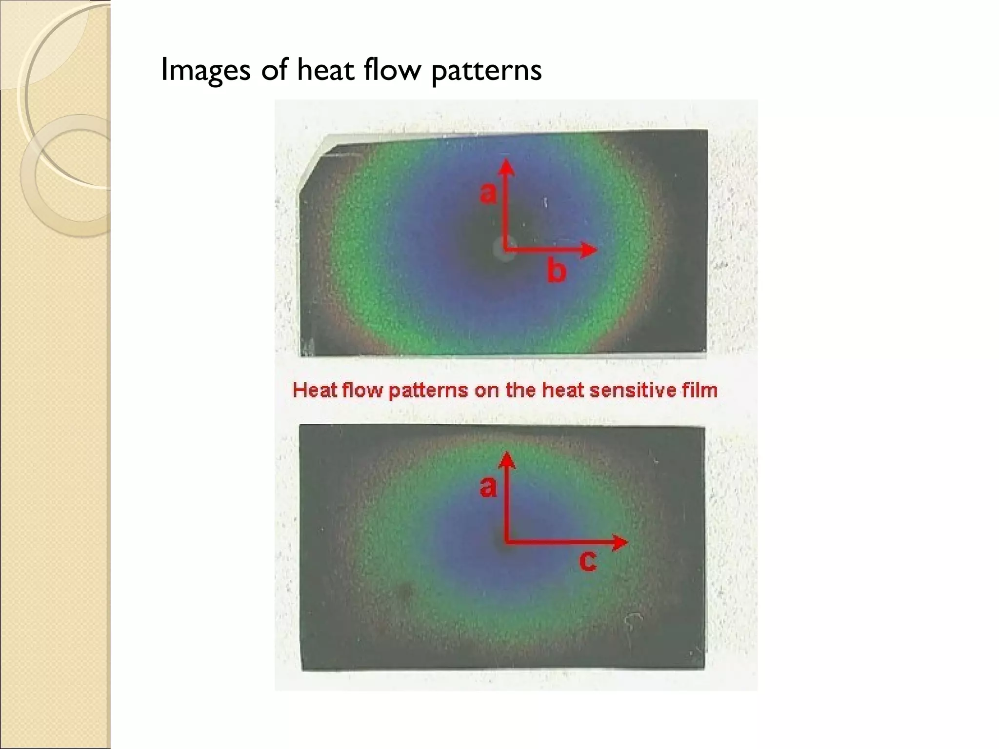 Images of heat flow patterns
 