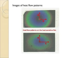 Images of heat flow patterns
 