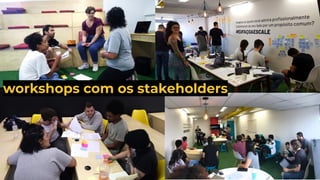 workshops com os stakeholders
 