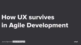 Janne Bjørsted Lead UX Designer
How UX survives
in Agile Development
 