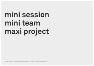 A Swiss Mini Design Thinking Session