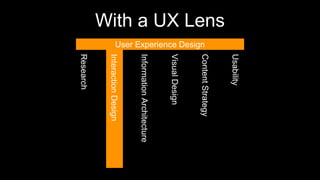 With a UX Lens
User Experience Design
 