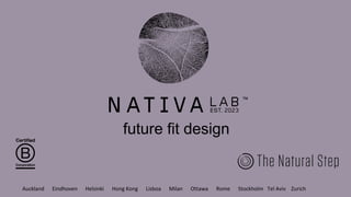 Auckland Eindhoven Helsinki Hong Kong Lisboa Milan Ottawa Rome Stockholm Tel Aviv Zurich
future fit design
 