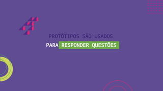 PROTÓTIPOS SÃO USADOS
PARA RESPONDER QUESTÕES
 