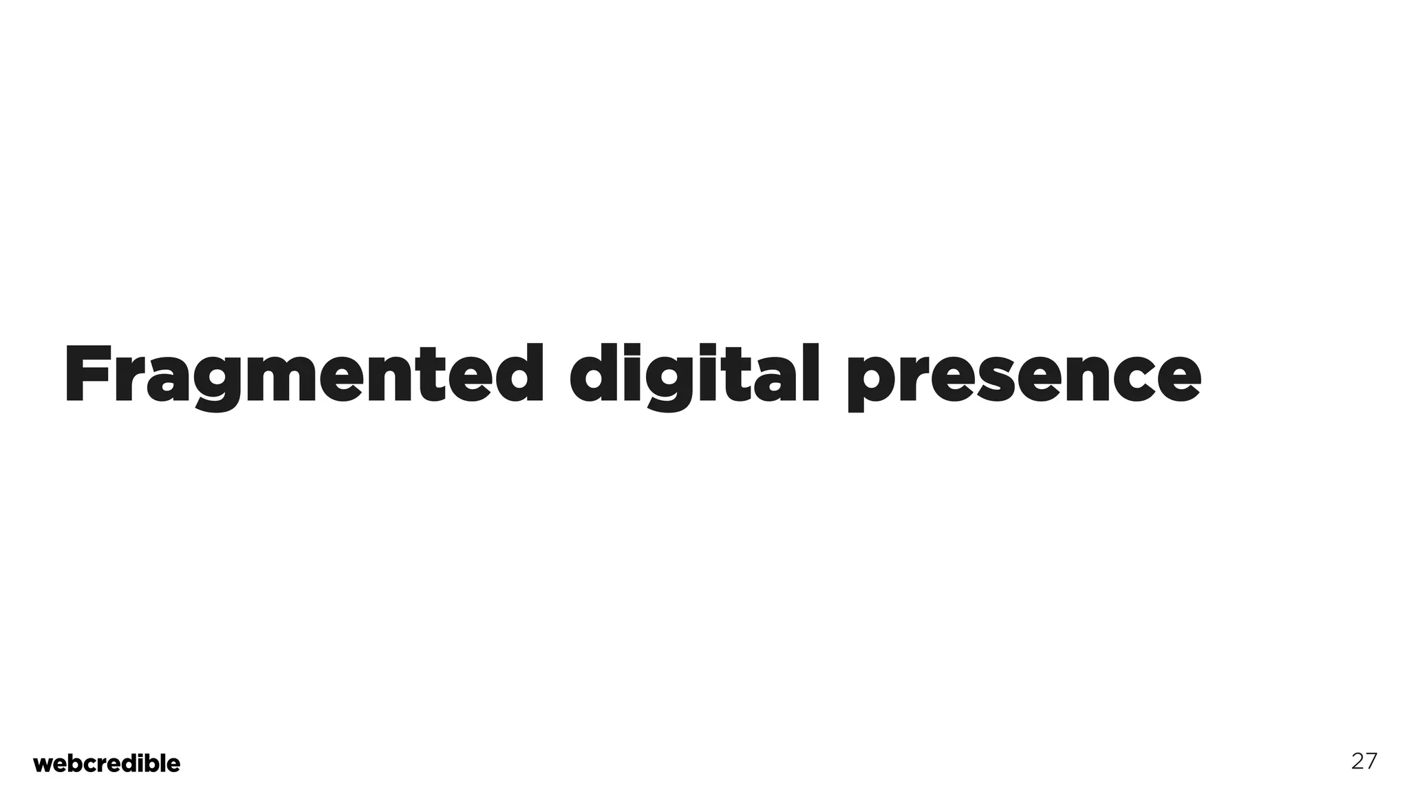 Fragmented digital presence
27
 