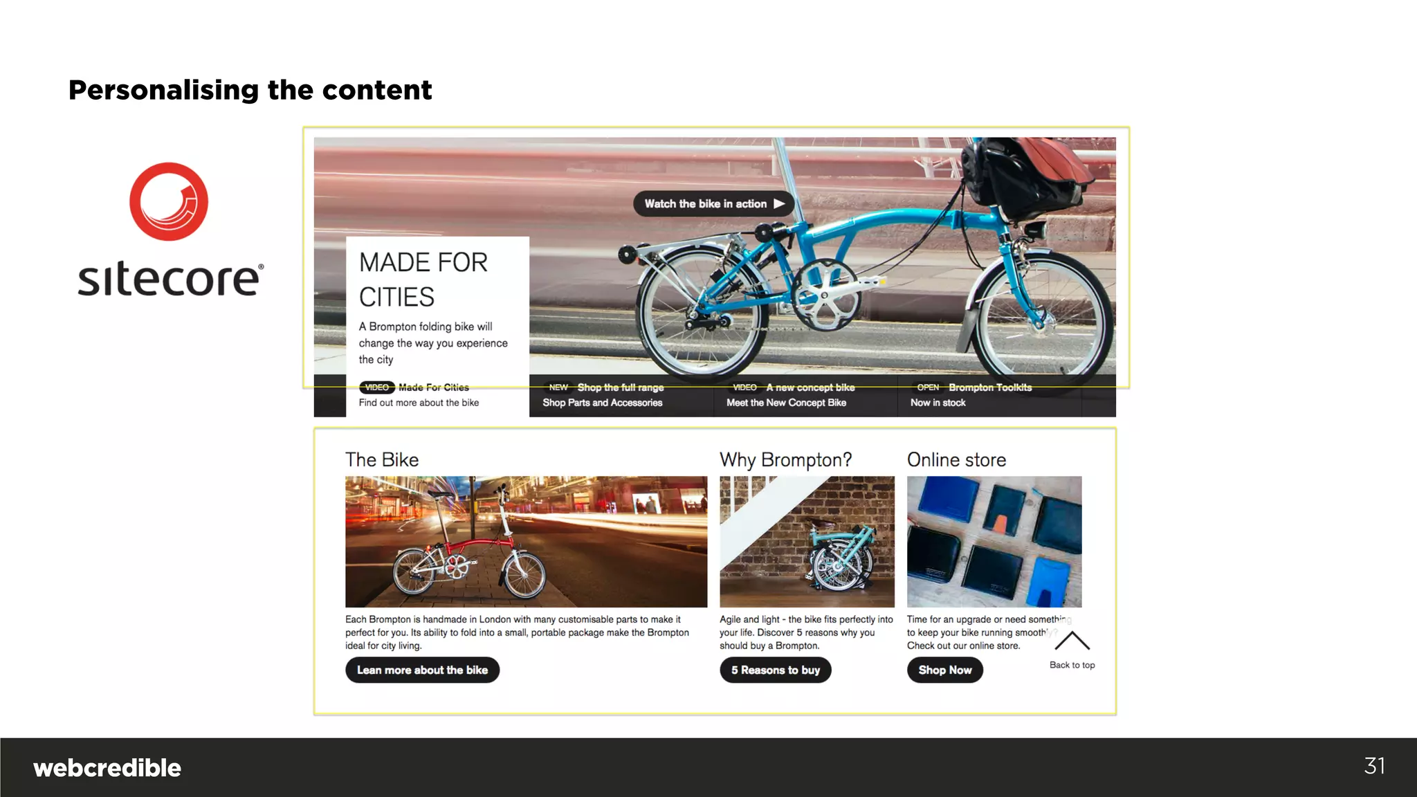 31
Personalising the content
 