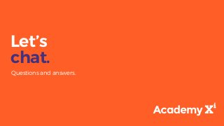 Let’s
chat.
Questions and answers.
 