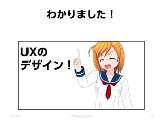 わかりました！
UXの
デザイン！
2014/3/24 UX Design for mothers 10
 